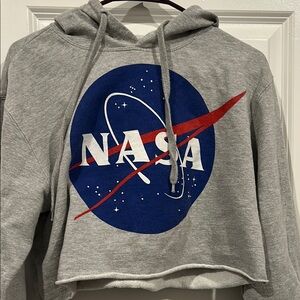 Cropped NASA Logo Hoodie